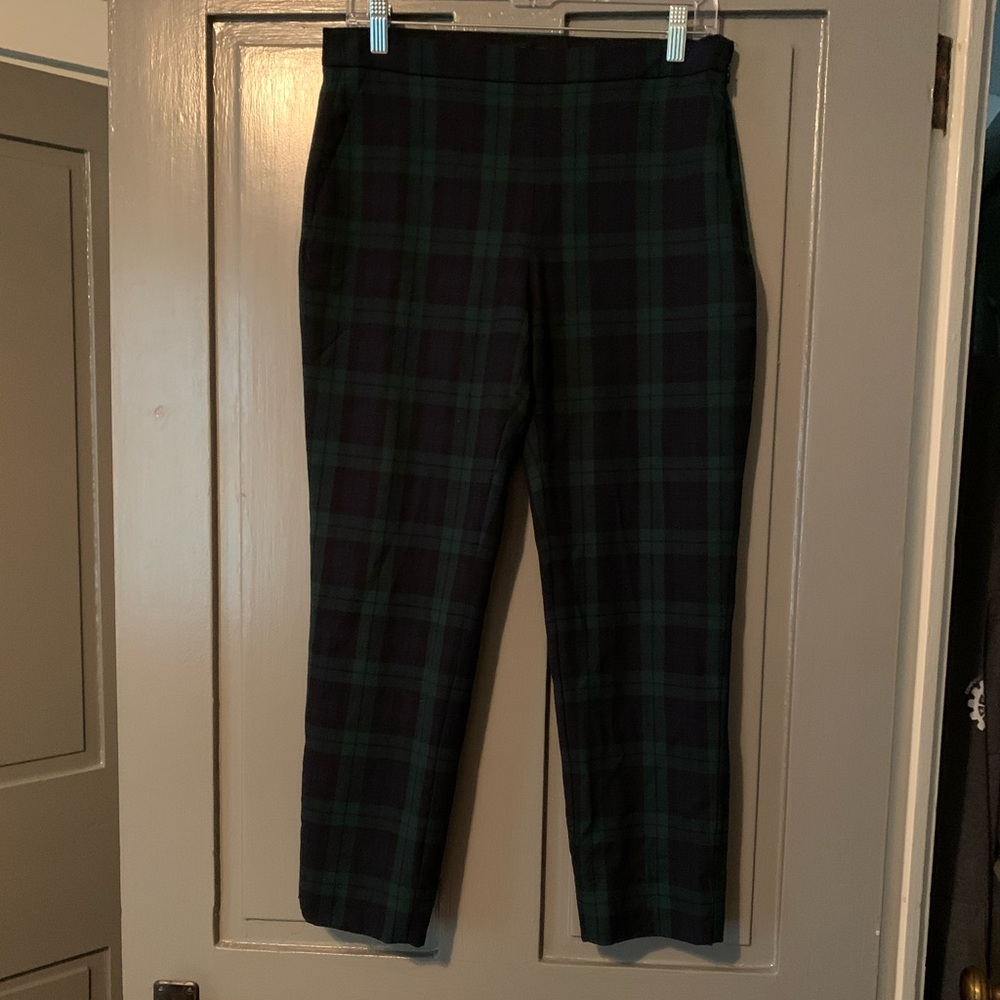 J. Crew Skinny Wool Pants in Black Watch Tartan